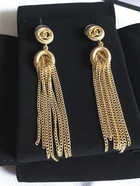 chanel fringe earring|chanel diamond earrings.